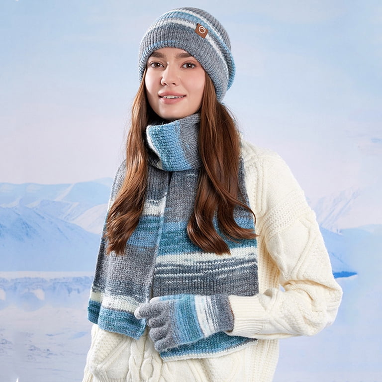 ZUKMRJPC Winter Hat Scarf Gloves Set for Women Women display picture 1