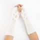 thumbnail image 5 of Guantes de lana para mujer, tejidos en jacquard, con hojas, cálidos, abiertos, con dedos medios, para ciclismo y mecanografía, 5 of 6