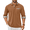 Light Brown, variant on Men's Classic Fit Casual Long Sleeve Plaid Collar Polo Shirt