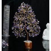 Amethyst Chakra Tree of Life - Crystal Tree for Positive Energy, Feng Shui Decor - Handmade Gemstone Tree, Good Luck Money Bonsai, Purple Healing Crystals, Meditation Stone, Spiritual Mystical Gift