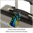thumbnail image 3 of Square 2Pack PU Leather Peacock Cruise Luggage Tag with Privacy Cover and Name ID Tag for Travel Handbags Backpacks Luggage Tags, 3 of 6