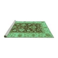 thumbnail image 2 of Ahgly Company Machine Washable Indoor Square Oriental Turquoise Blue Traditional Area Rugs, 8' Square, 2 of 4