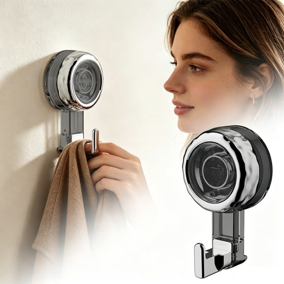 Heavy Duty Suction Cup Hooks,2026 New Suction Cup Hooks for Shower,Waterproof Outdoor Hooks for Easter Garland,Strong Suctions Hanger for Wreath Window & Glass Door (1pcs, Transparent)