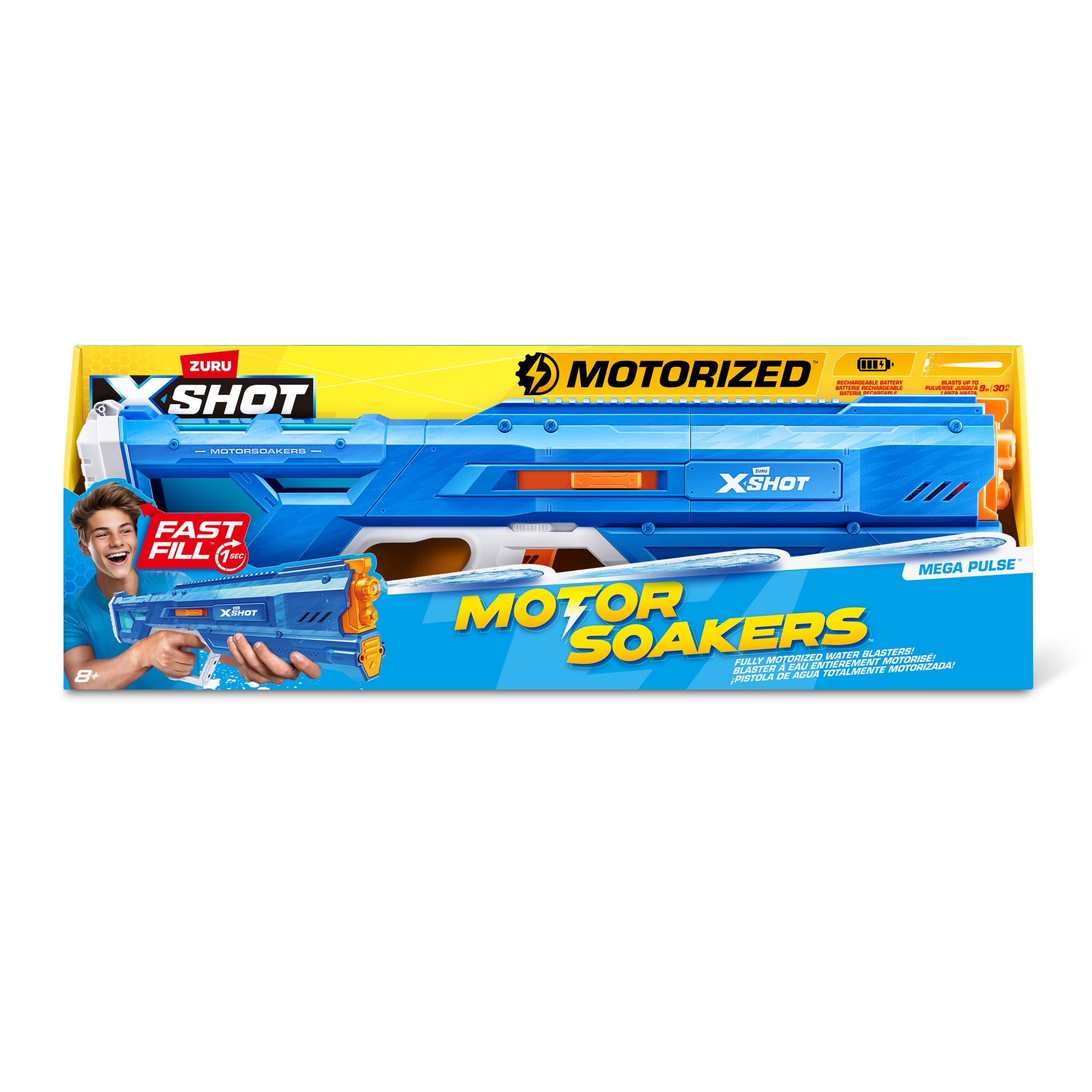 XSHOT Water Mega Pulse Motor Soaker (Fast Fill) Motorized Outdoor Water Blaster by ZURU for Ages 8+