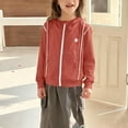 thumbnail image 2 of CYRBOKO Girls Hooded Jackets, Cotton Outdoor Thermal Full Zip Athletic Outerwear Orange Size 3-4 T, 2 of 7