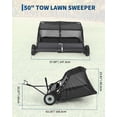 thumbnail image 3 of Tow-Behind Lawn Sweeper,Large-Capacity Pull-Behind Grass & Leaf Collector,Adjustable Height, Dumping Rope Design for Easy Debris Disposal, Fits Tractors & ATVs, 3 of 8