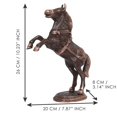 thumbnail image 2 of Figurine Cheval Sauteur en Métal Marron Antique Décorative, 2 of 5
