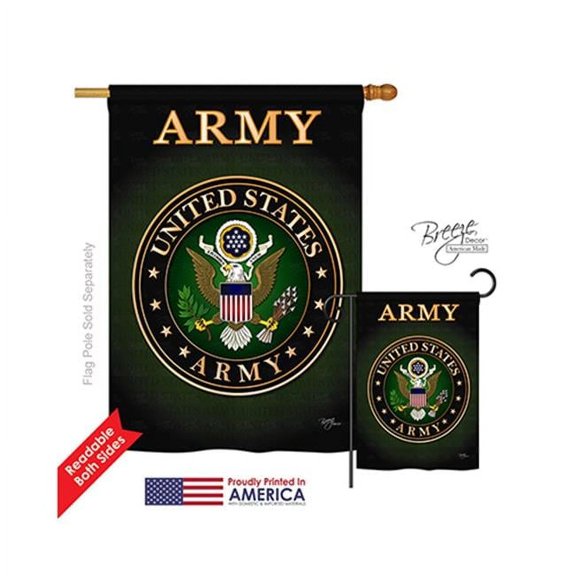 Breeze Decor 08055 Military Army 2-Sided Vertical Impression House Flag - 28 x 40 in.