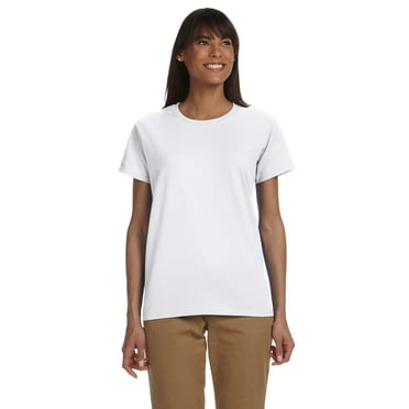 GILDAN G200L LADIES' ULTRA COTTON 6 OZ. T-SHIRT, White, XL, Pack Of 3, Tshirts for Women