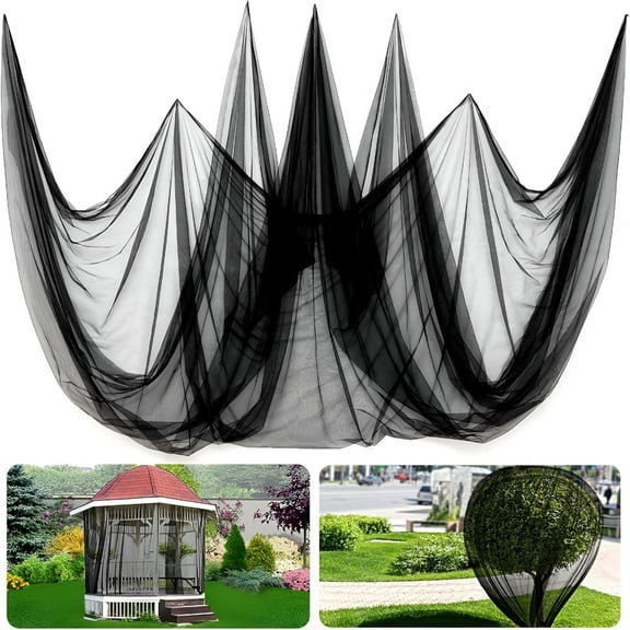 MISSMILE 2 Pcs Mosquito Net for Patio - 10Ft x 13Ft for Each Garden Mesh Screen Barrier,Super Dense Patio Netting for Balcony Porch Umbrella Fruit Tree Plants Gazebo Canopy RV Camping,Black