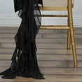 thumbnail image 5 of Efavormart Black Chiffon Curly Chair Sash, 5 of 10
