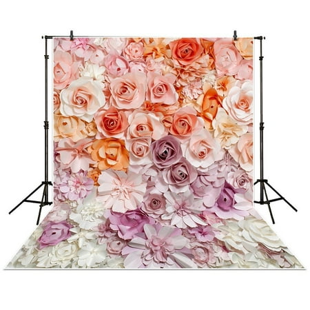 Image of 5x7ft Photography Backdrop paper flower wall gorgeous wedding baby shower Beautiful bride background props photocall photobooth photo studio