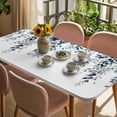 thumbnail image 3 of Blue Teal Eucalyptus Table Cloths for 5 Foot Rectangle Tables, Weeping Botanical Leaf Watercolor Patio Waterproof Elastic Fitted Tablecloths, Washable Rectangular Table Cover for Camping, 3 of 8