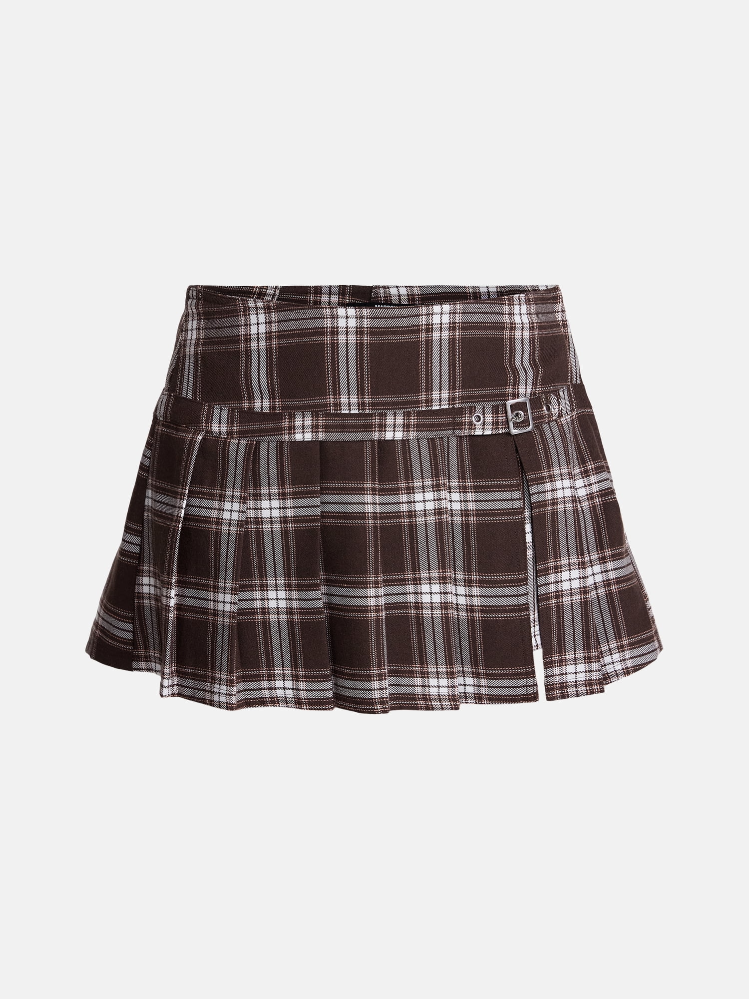 Madden NYC Women’s Pleated Plaid Mini Skirt, Sizes XXS-XXL