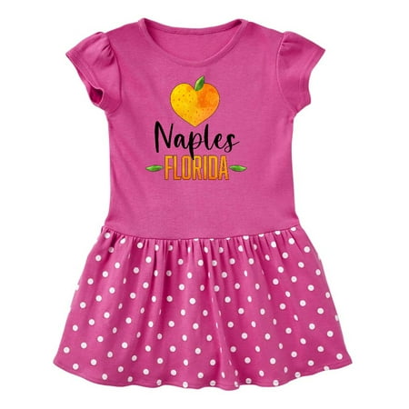 

Inktastic Naples Florida Orange in Heart Gift Toddler Girl Dress