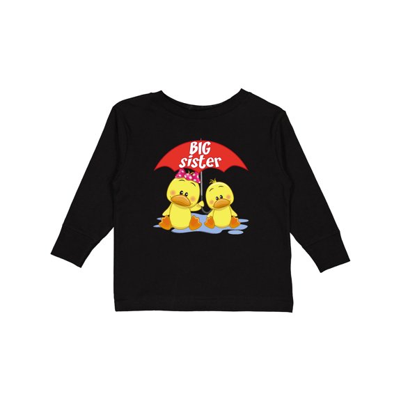 Inktastic Big Sister Duck Girls Long Sleeve Toddler T-Shirt