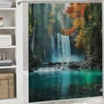 thumbnail image 6 of Shangniulu Shower Curtain for Bathroom with Hooks,Without Odor Polyester Fiber Material,Autumn Waterfall Bathroom Decorative Shower Curtains Water Repellent Washable White, 6 of 7