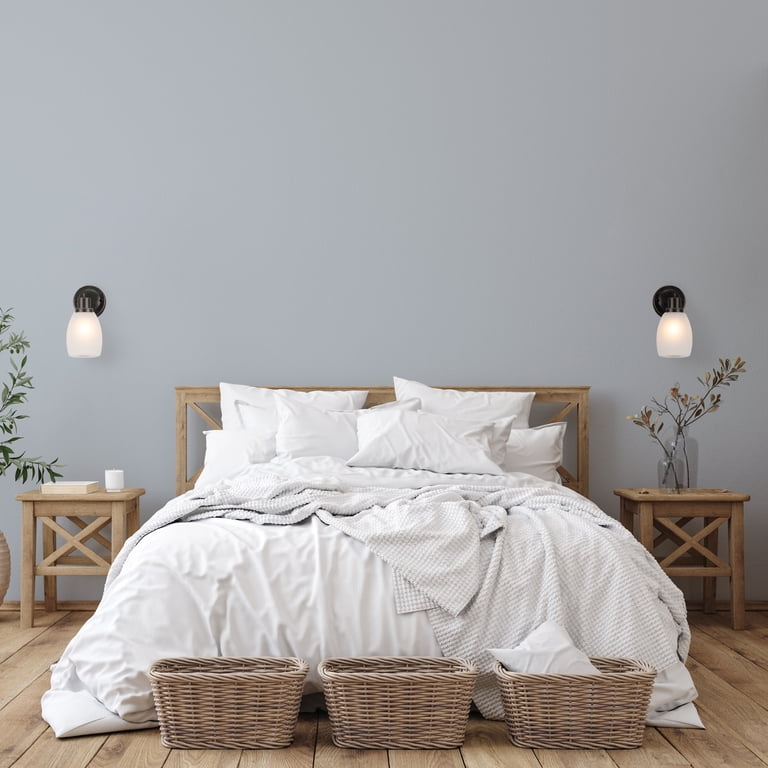 Design House Lydia Wall Sconce – Oil Rubbed Bronze Finish With Frosted Glass, Dimmable, Twist On/Off Switch, For Hallway, Foyer, Bathroom (UL Listed Damp Location)