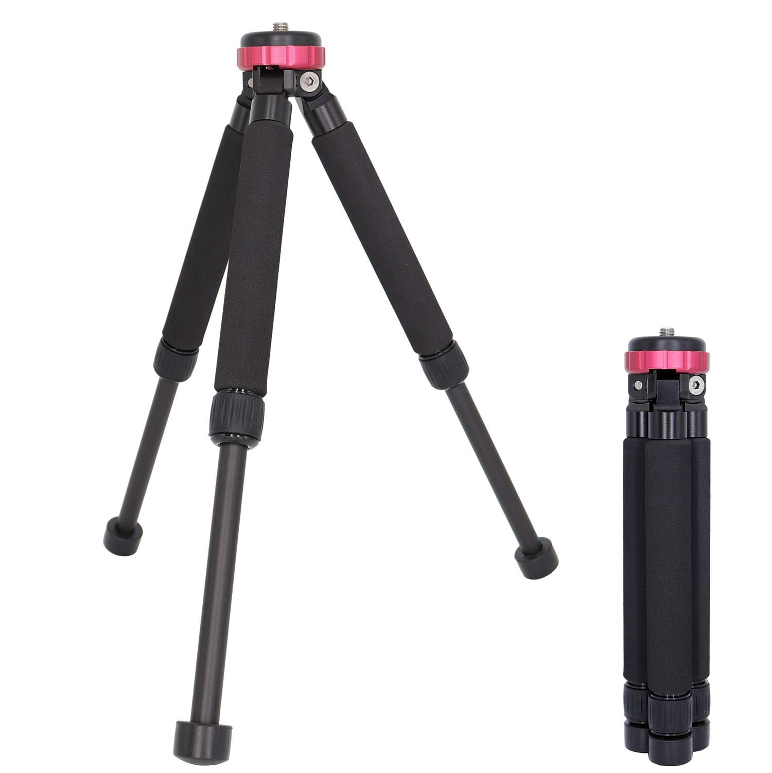 Koolehaoda Mini Tripod All Metal Tabletop Tripod Stand with 1/4 and 3/8 Screw Mount and Function Leg Design, Max Height 13 inch, Load up to 10kg/22lbs,for DSLR Camera,Monopods