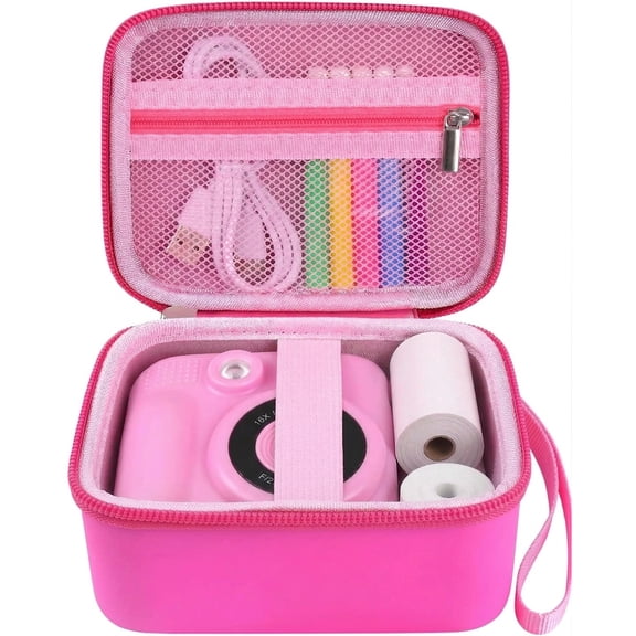 Kids Instant Print Camera Case Compatible with ESOXOFFORE for Dylanto for DUDUDRAGON for GKTZ for ETIKEZ for Dafotil for Careenoah for Aasonida Digital Video Prints Paper Bag (Box Only) Rose Red