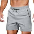 thumbnail image 1 of CHGBMOK Shorts Men Leisure Solid Color Draw Rope Pocket Zipper Motion Five Quarter Pants L on Clearance, 1 of 7