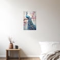 thumbnail image 4 of ZHONGYUTONG Blue Peacock Wall Art Beautiful Animal Canvas Prints Elegant Proud Peacock Picture Living Room Bathroom Bedroom Decor Frame (20" x 30"), 4 of 6