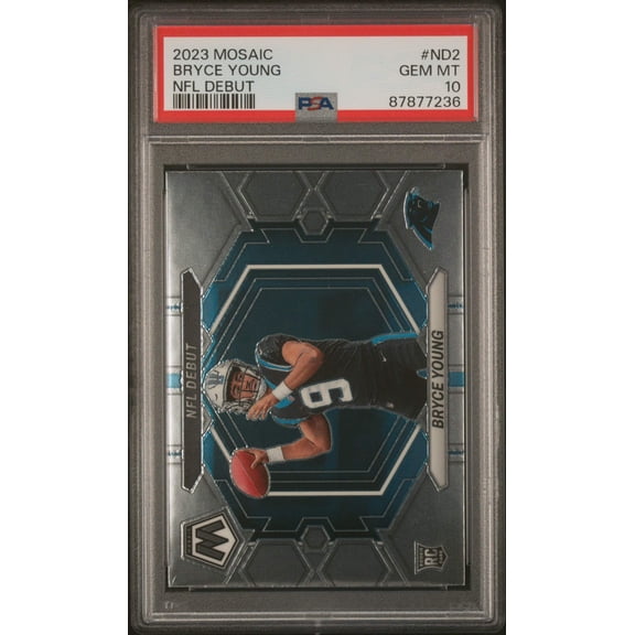 Graded 2023 Panini Mosaic Bryce Young #ND2 NFL Debut Rookie RC Football Card PSA 10 Gem Mint