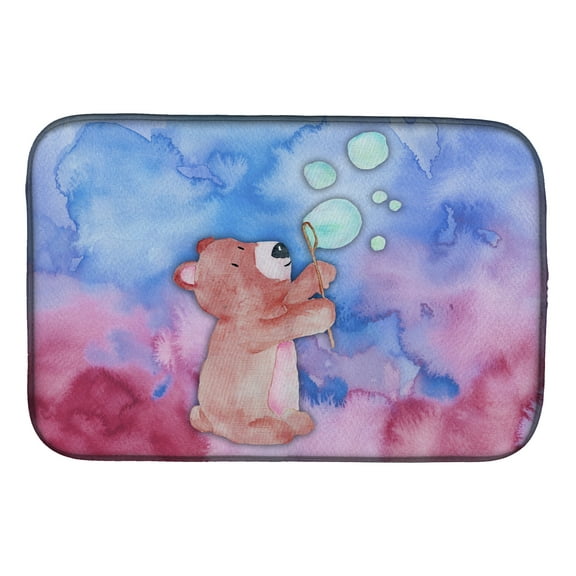 Bear and Bubbles Watercolor Dish Drying Mat