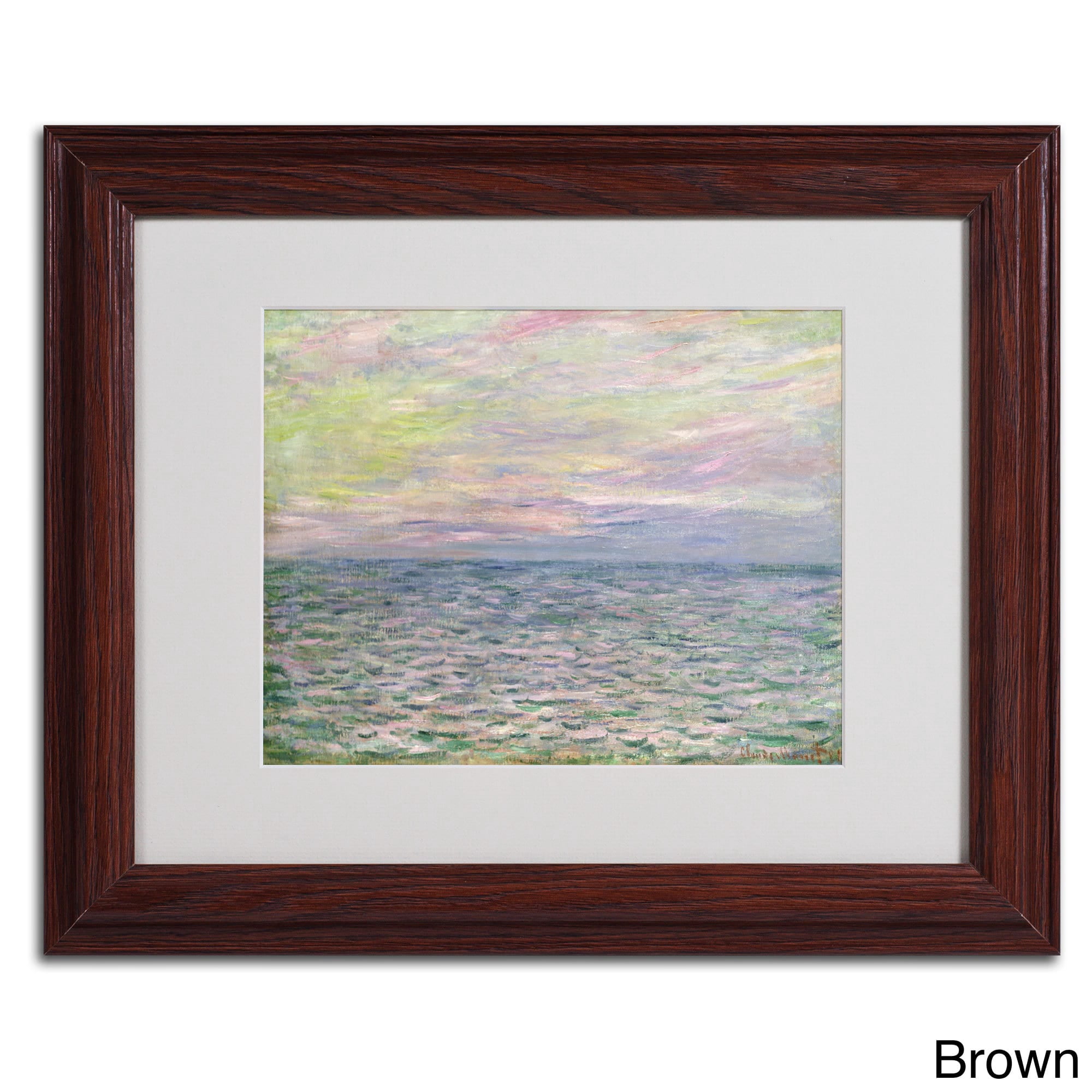 Trademark Fine Art "Coucher de Soleil a Pourvil" Canvas Art by Claude Monet, Black Frame