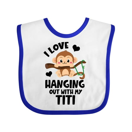 

Inktastic Monkey I Love Hanging out with My Titi Gift Baby Boy or Baby Girl Bib