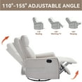 thumbnail image 5 of Newest Heat Massage Manual Recliner Chair with Rocker , Swivel in Fabric for Living Room, Beige, 5 of 8