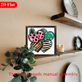 thumbnail image 2 of 2D Flat, 1Pc Valentine's Day Happy Wood Frame Sign Heart pattern, leopard print and polka dot elements, cartoon illustration style Wood Frame Wall Art Wall Pediments, inch Wall Decor, Couple's Tab, 2 of 7