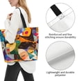 thumbnail image 3 of Pofeuu Abstract Musical Faces Print Reusable Grocery Bags - Washable, Foldable, Packable Tote, Large Handles, Heavy Duty, Zippered Top Pouch, 3 of 8