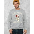 thumbnail image 2 of Voodoo Still Play With Dolls Creepy Gift Halloween Crewneck Sweatshirt, S, H. Grey, 2 of 6