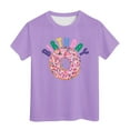 thumbnail image 1 of T-Shirt de Noël pour Fille, Manches Courtes, Col Rond, Coupe Décontractée, Basique, 1 of 4