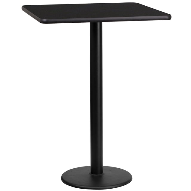 Bowery Hill 24" Square Restaurant Bar Table in Black and Natural