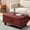 Red, variant on Jiayuan song Modern Red Faux Leather Rectangular Storage Ottoman Large 1-Pack