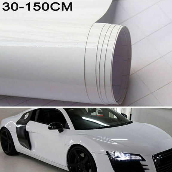 UHUSE 30*150CM Car Gloss White Vinyl Film Wrap Sticker Decal Air Bubble Free