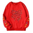 thumbnail image 6 of Oiyii Toddler Girl's Christmas Bow Graphic Sweatshirt Long Sleeve Crew Neck Sweatshirts Holiday Pullover Top,Red, 6 of 6