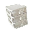 thumbnail image 1 of Organizador de escritorio con cajones transparentes, armario de almacenamiento, expositor de cosméticos ligero Blanco 3 Capas, 1 of 9