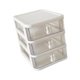 thumbnail image 1 of Organizador de escritorio con cajones transparentes, armario de almacenamiento, contenedor de escritorio versátil Blanco 3 Capas, 1 of 9