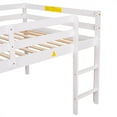 thumbnail image 6 of Low Loft Bed, Wood Full Size Loft Bed Frame with Ladder and Guardrail for Kids Teens Boys Girls, Space Saving Loft Bed, White, 6 of 7