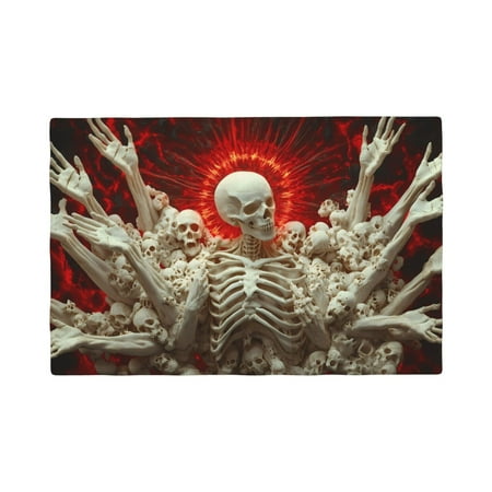

Placemats Set of 4 / 6 Rising Skeletons Red Sun Placemats for Dining Table Indoor/Outdoors Heat Resistant Washable Placemats 18 x 12