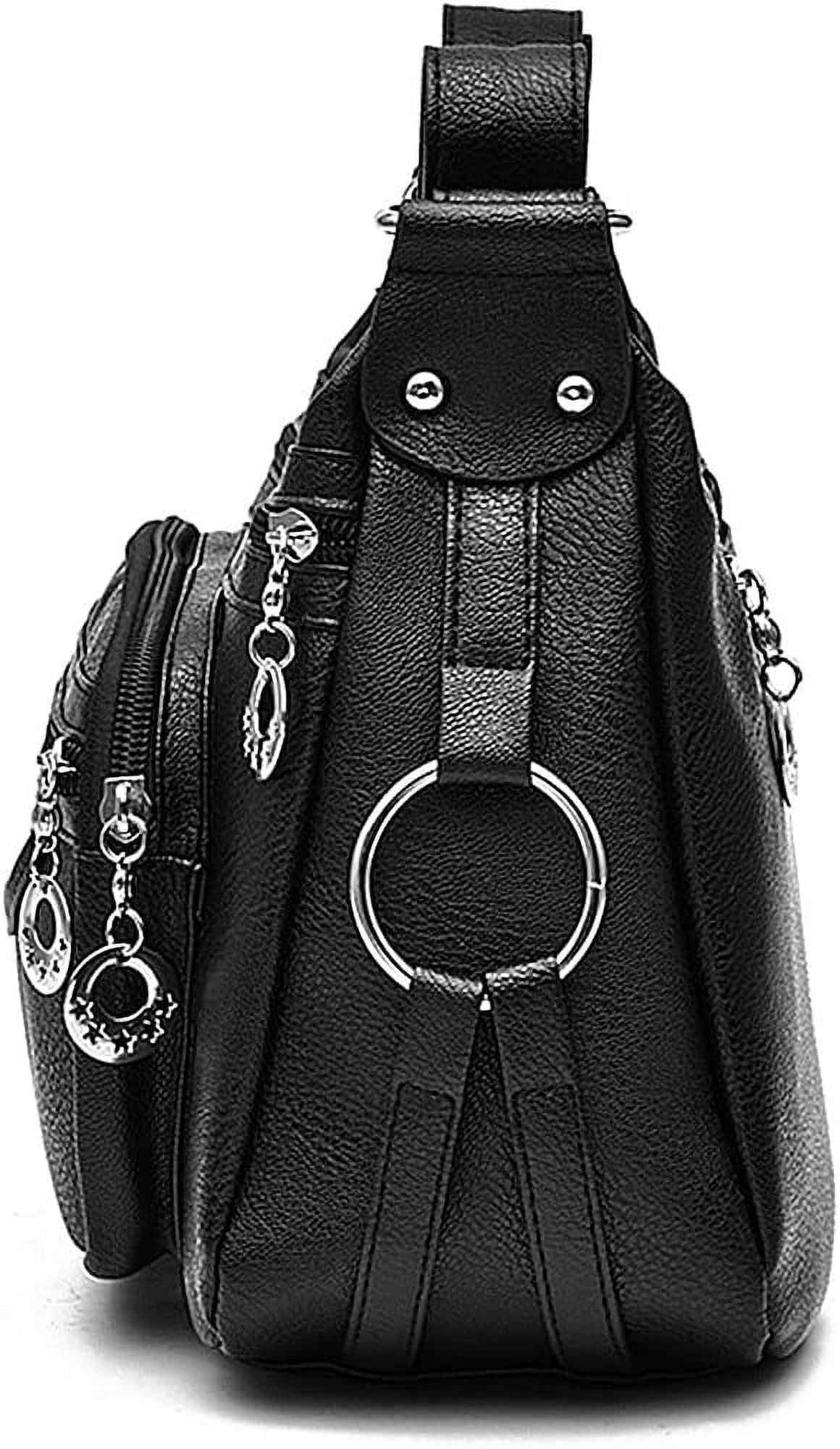 Leather Crossbody Bag for Women Multi Pockets Shoulder Purse Lightweight Messenger Bag Ladies Pocketbook