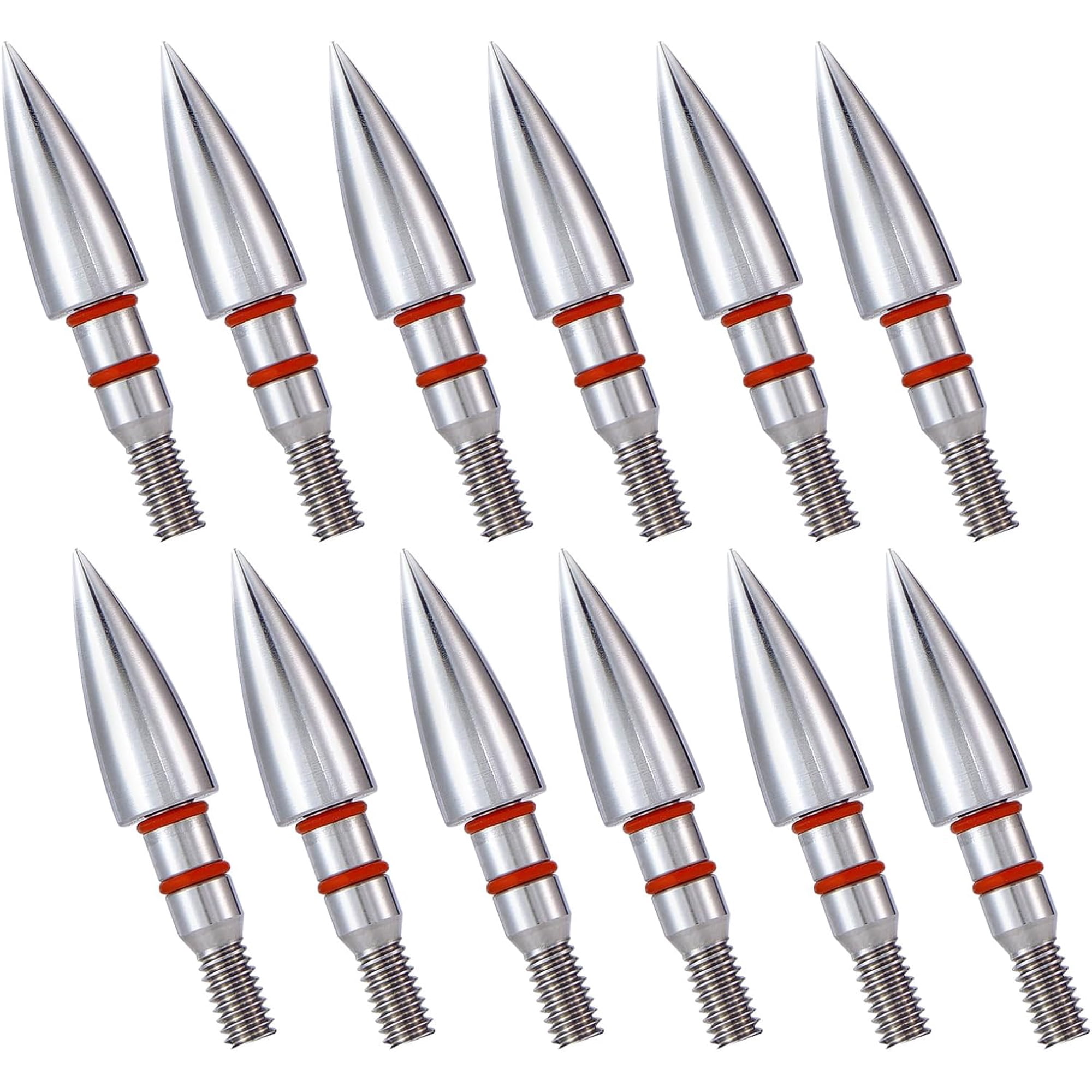 12pcs Archery Field Points Grain Field Points Screw-in Archery Field Broadheads for Recurve Compound Bow Crossbow Archery Target Crossbow Practice Tip