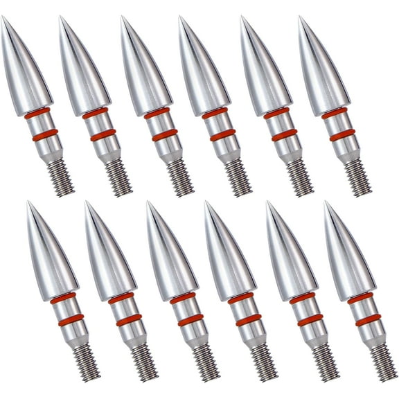 12pcs Archery Field Points, 100/125/150/300 Grain Field Points, Screw-in Archery Field Broadheads for Recurve, Compound Bow Crossbow, Archery Target Crossbow Practice Tip