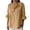 Khaki, variant on Women's Plus Size Tops 3/4 Sleeve Linen Cotton V Neck Button Shirt Blouse Tunic Tops Loose Fit Basic Tees For Women Going Out Tops For Women