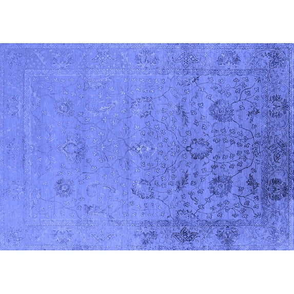 Ahgly Company Indoor Rectangle Oriental Blue Industrial Area Rugs, 6' x 9'