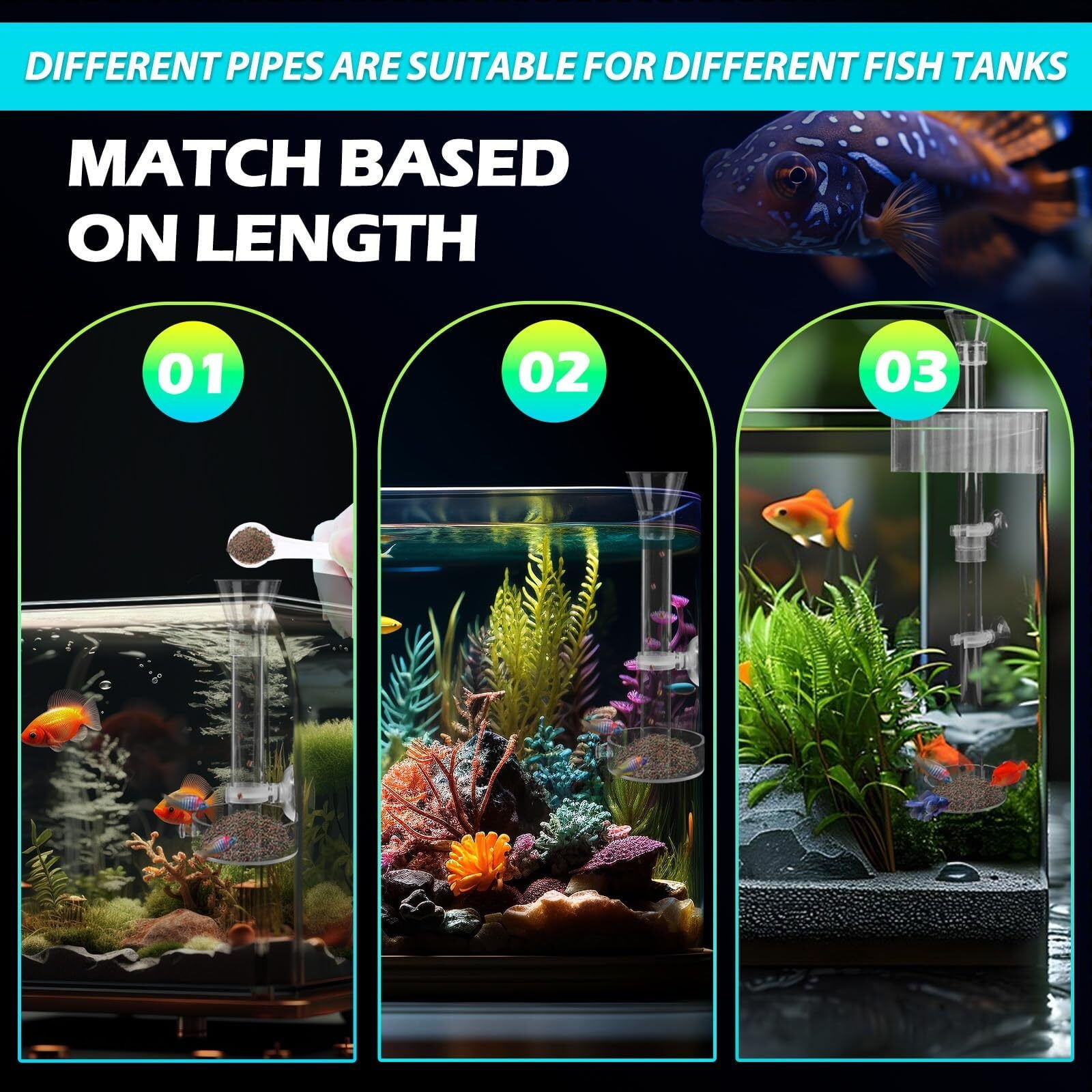 2PC 7 Holes Upgraded Aquarium Plant Holder, Aquatic Plant Cup for Tank, Fish Tank Plant Holder with Long Hook, Aquarium Feeder for Aquascape Decorations on Top of Tank (Transparent-2PC)