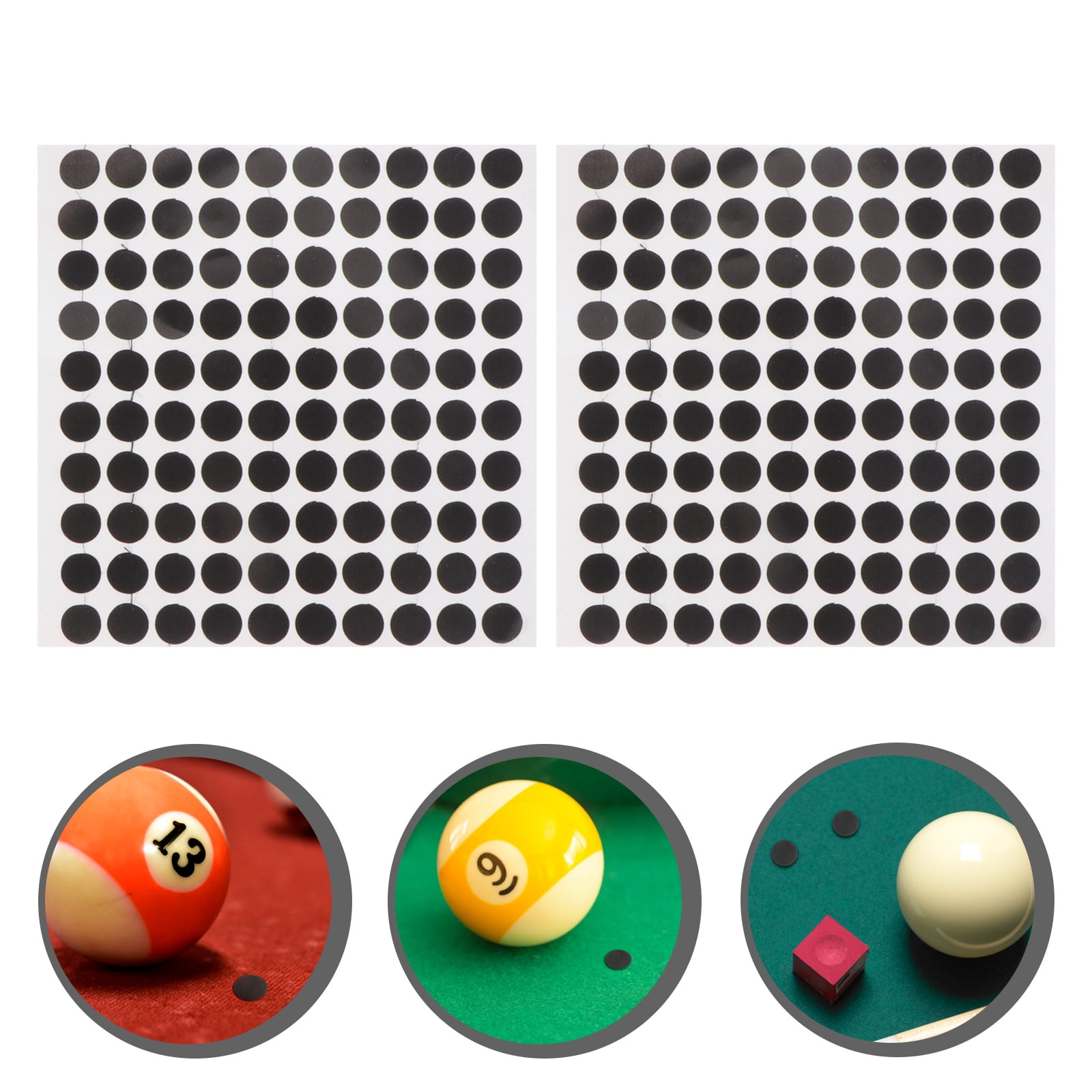 2 Sheets Billiard Table Black Dot Pool Table Marker Dot Billiard